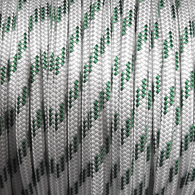 14mm Classic Yacht Racing Braid per metre - White w/Green Fleck