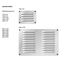 White Powder Coated Alloy Louvred Vent 225W X 150mmH