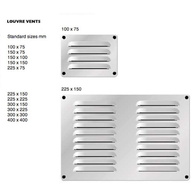 White Powder Coated Alloy Louvred Vent 300Mmw X 300Mmh