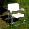 Padded Folding Alloy Deck Chair - Deluxe / Snow White