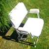 Padded Folding Alloy Deck Chair - Deluxe / Snow White
