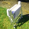 Padded Folding Alloy Deck Chair - Deluxe / Snow White