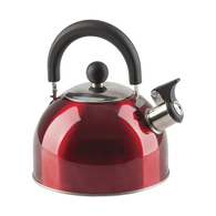 SS Deluxe Red Whistling Kettle 2 Litres (Collapsible Handle)