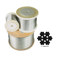 SS 7x7 Wire Rope 2.5mm (3/32") per metre 380kg