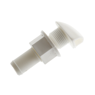 16mm Straight Tank Breather Vent White - Nylon