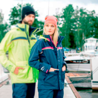 Sydney Ladies Coastal Class Sailing Jacket - Navy/Neon Pink