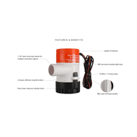 New 1100 Series 1100Gph 12V Bilge Pump (28Mm Hose) (Premium Version)