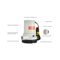 2000Gph 12V Bilge Pump (28Mm Hose) 