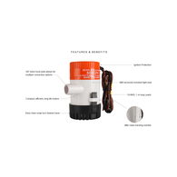 New 1100 Series Bilge Pump 500Gph (19Mm Hose) 