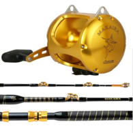 Makaira 50WII Speed Lever Drag Game Reel & Makaira 24kg Fully Rollered Rod
