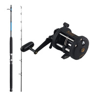 TR200G star drag level wind reel with aquatip 10kg boat rod
