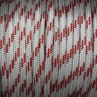 8mm Classic Yacht Racing Braid per metre - White w/Red Fleck