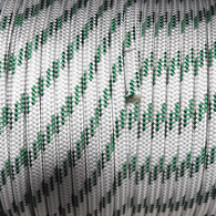 12mm Classic Yacht Racing Braid per metre - White w/Green Fleck