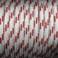 14mm Classic Yacht Racing Braid per metre - White w/Red Fleck