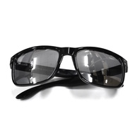 Polarised Sunglasses - Shiny Black With Silver Mirror Lens