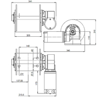 Gx1 Anchor Drum Winch W/ Dbn Rope/Chain/Acc Pk