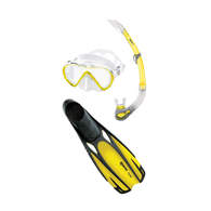 Cobia Fluida Dive Mask / Snorkel / Fins Adult - Yellow