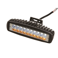 Hawk 9-60v LED Flood Light White + Amber Light (switched) - Black Body