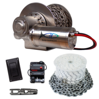 3000SSS All Stainless Anchor Winch w/ Rope/Chain/Acc. Pk