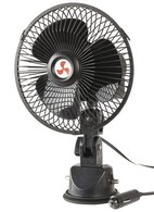 12V Oscillating Fan with Suction Mount Bracket