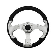 3 Spoke 12.5" Alloy Steering Wheel Black /Silver