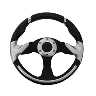 3 Spoke 12.5" Alloy Steering Wheel Black /Silver