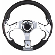 3 Spoke 12.5" Alloy Steering Wheel Silver/Silver