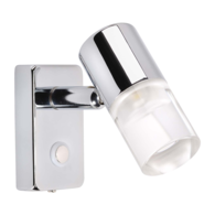 12v Chrome/Glass Wall Mount Cabin Light - Cool White LED - Swivel 