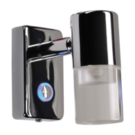 12V Chrome/Glass Wall Mount Cabin Light - Cool White Led - Swivel 