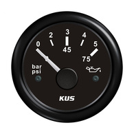 Oil Pressure Gauge 0-75psi Black 52mm