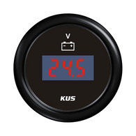 Digital Voltmeter Gauge - Black 52mm