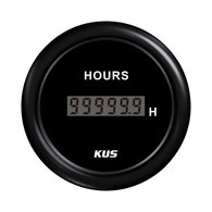 HourMeter Digital - Black 52mm 12/24v