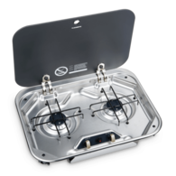 2 Burner SS Stove/Hob w/ Glass Lid