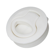 ABS White Round Flush Pull Latch - 61mm - 7-18mm Door Thickness