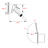 Flush Mount Compact Shower Kit 95Mm - White