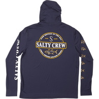 Deep Sea Hooded Long Sleeve Tech UPF40+ T-Shirt / Fishing Jersey - Navy