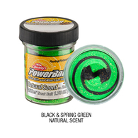 powerbait trout bait - black / spring green twist 