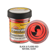 powerbait trout bait - black / Fluro Red Twist 