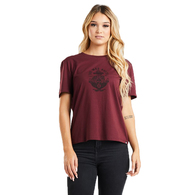 Trouble in Paradie Womens Short Sleeve T-Shirt - Plum