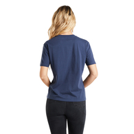 Two Birds One Anchor Womens Short Sleeve T-Shirt - Petrol Blue