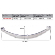 Trailer Multi Leaf Spring Pair Double Eye 610mm 1750KG