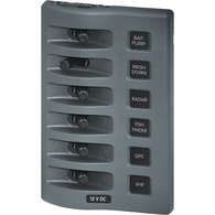 Weather Deck 4306 12V DC Waterproof Panel (Fused Version) - Grey 6 Switch