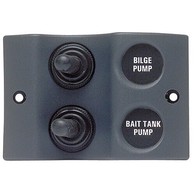 900-2WP 12v 2-Switch Waterproof Micro Marine Switch Panel  (2 x 2-way)