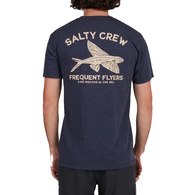 frequent flyer premium short sleeved tee-shirt - NAVY HEATHER