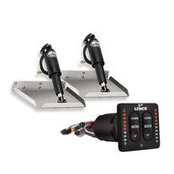 Premium 12v Trim Tab kit w/Led Indicator Switch & Auto Retract 12"x12" Edge Mt. 