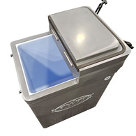 High Ice Box Split Lids 130 Litre Grey  