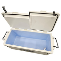 Long Ice Box Split Lids 115 Litre White 