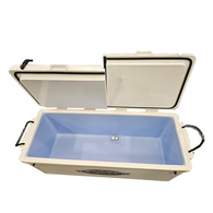 Long Ice Box Split Lids 160 Litre White
