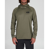 Alpha Flag Pinnacle Hooded Long Sleeve Tech T-Shirt with Mask - olive