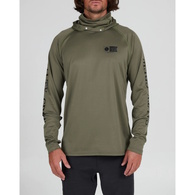 Alpha Flag Pinnacle Hooded Long Sleeve Tech UPF50+ / Fishing Jersey - olive